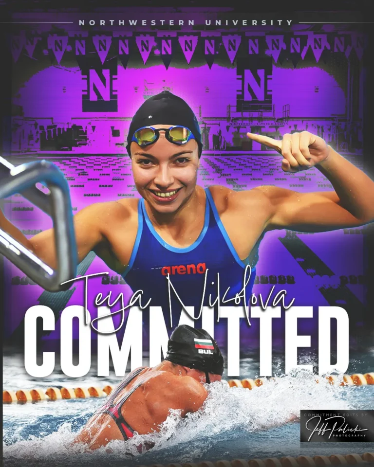 Swimming commitment graphic by Jeff Palicki Photography