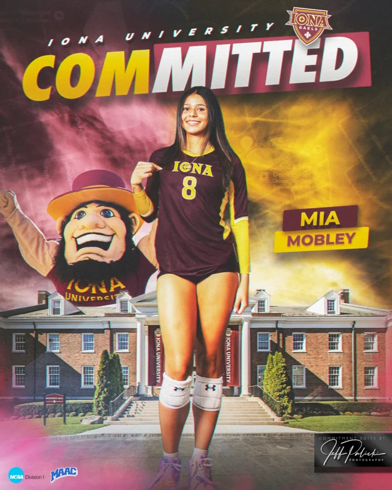 Volleyball commitment graphic by Jeff Palicki Photography