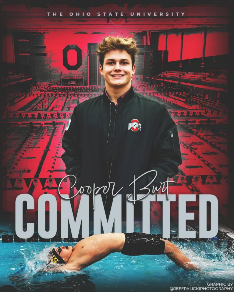 Swimming commitment graphic by Jeff Palicki Photography