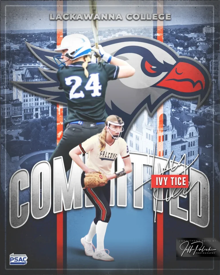 Softball commitment graphic by Jeff Palicki Photography