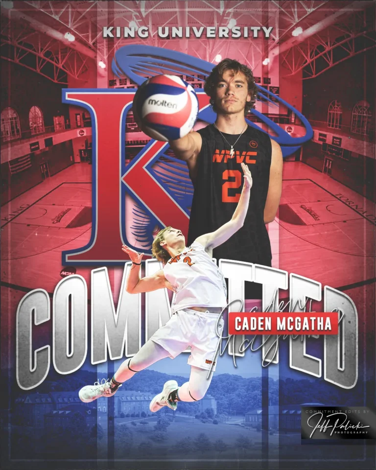 Volleyball commitment graphic by Jeff Palicki Photography
