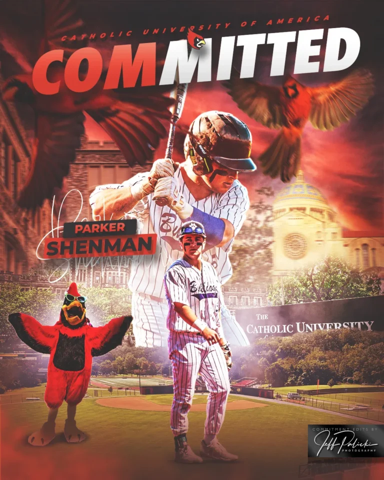 Baseball commitment graphic by Jeff Palicki Photography