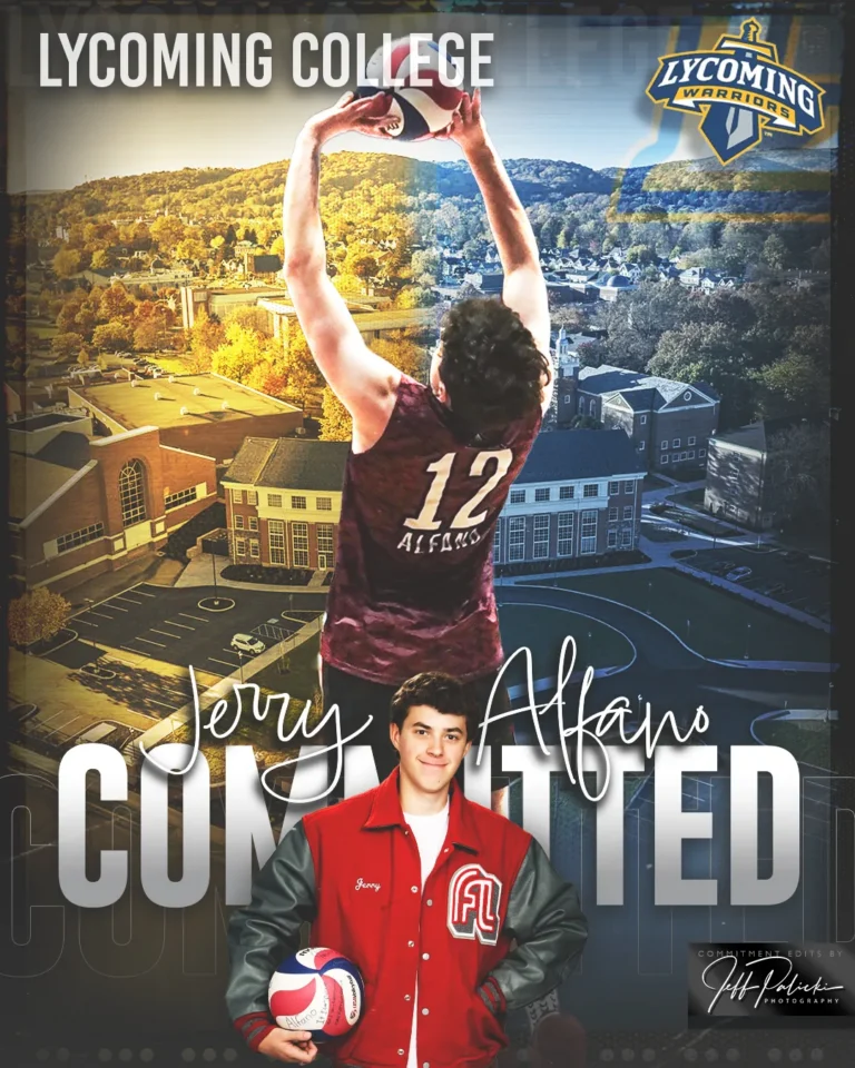 Volleyball commitment graphic by Jeff Palicki Photography