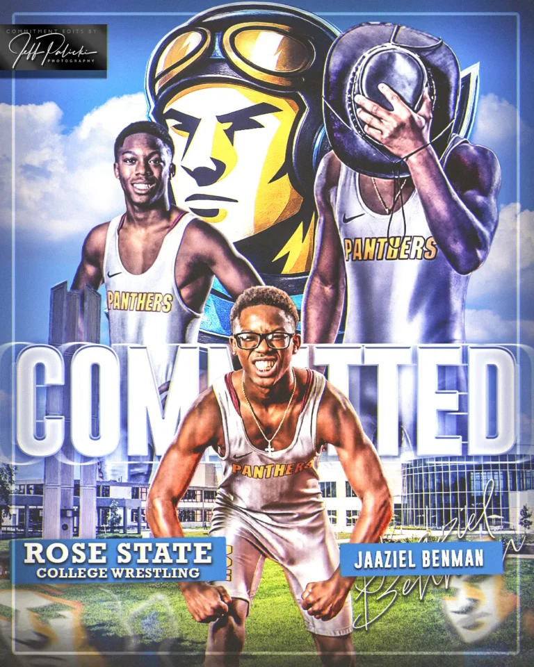 Wrestling commitment graphic by Jeff Palicki Photography