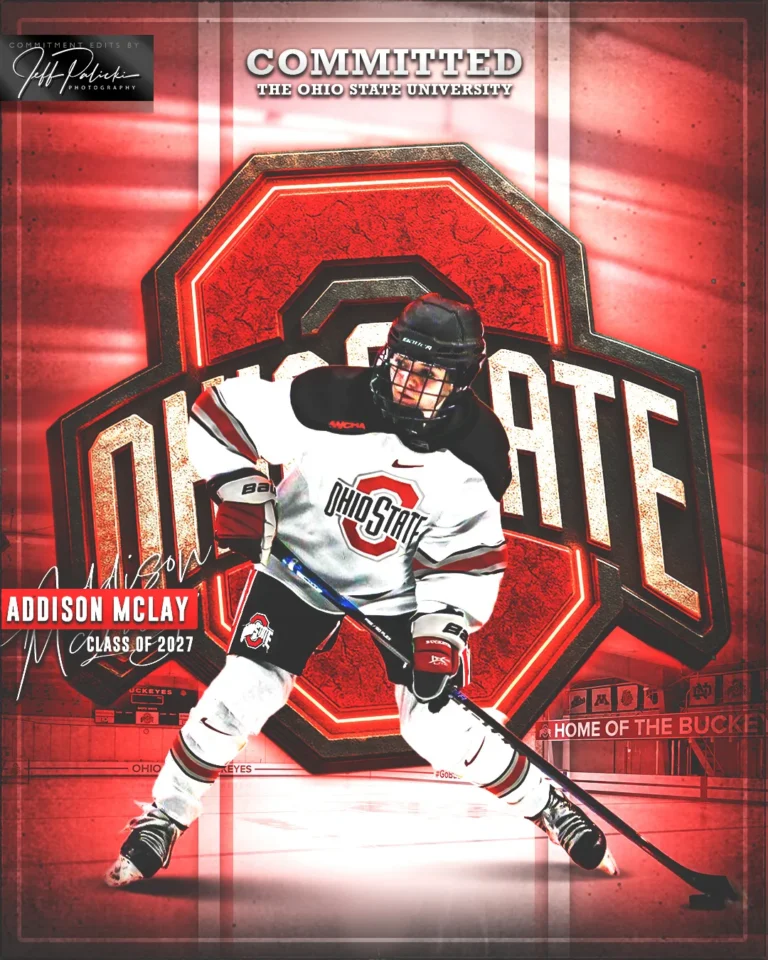 Hockey commitment graphic by Jeff Palicki Photography