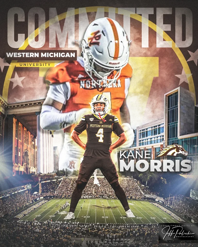 Football commitment graphic by Jeff Palicki Photography