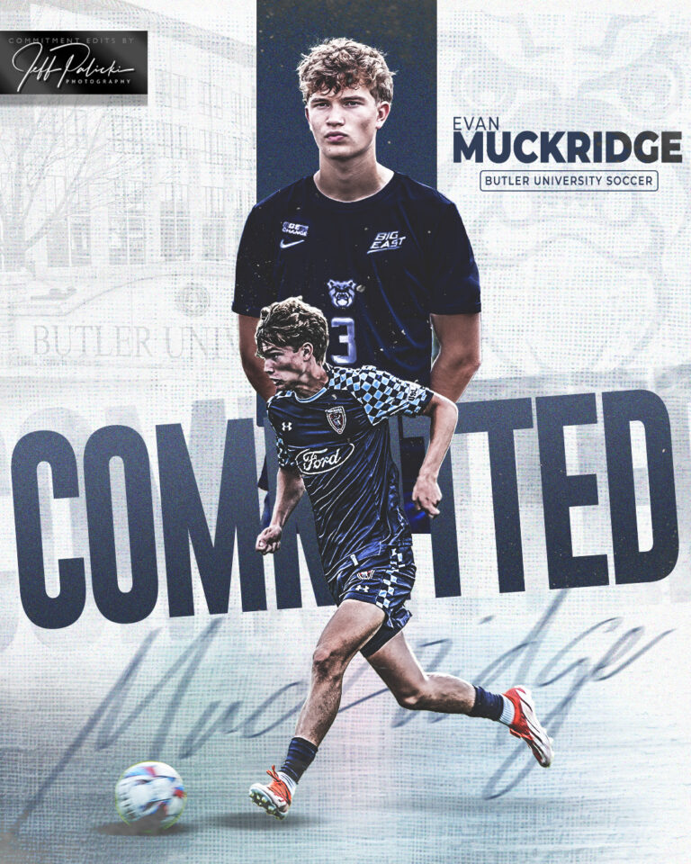 Butler University soccer commitment graphic by Jeff Palicki Photography