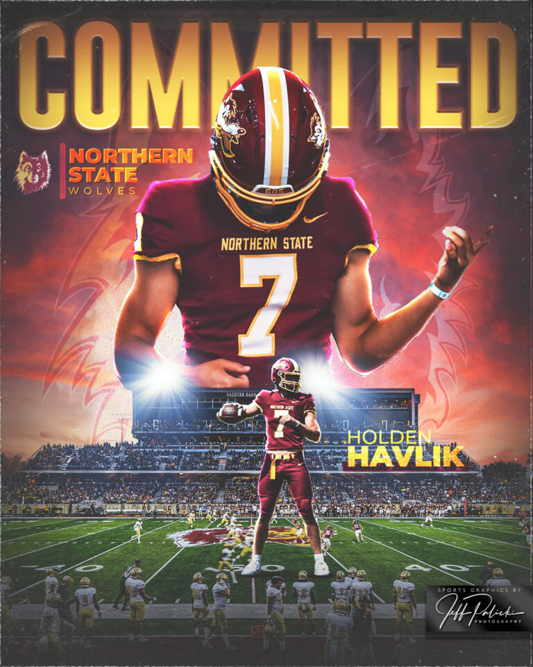 Northern State football commitment graphic by Jeff Palicki Photography