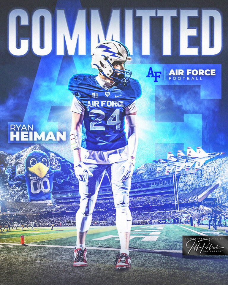 Air Force football commitment graphic by Jeff Palicki Photography